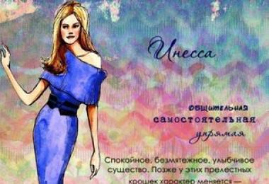 What does the name Inessa mean: characteristics, compatibility, character and fate